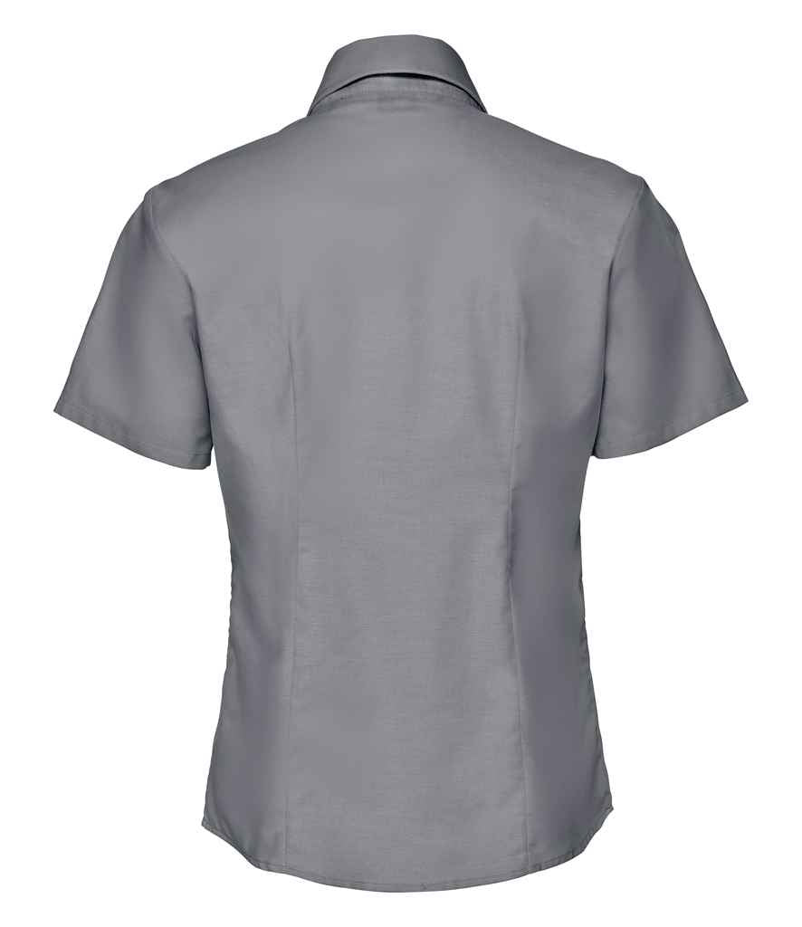 Russell Russell Athletic Collection Ladies Short Sleeve Easy Care Oxford Shirt Silver