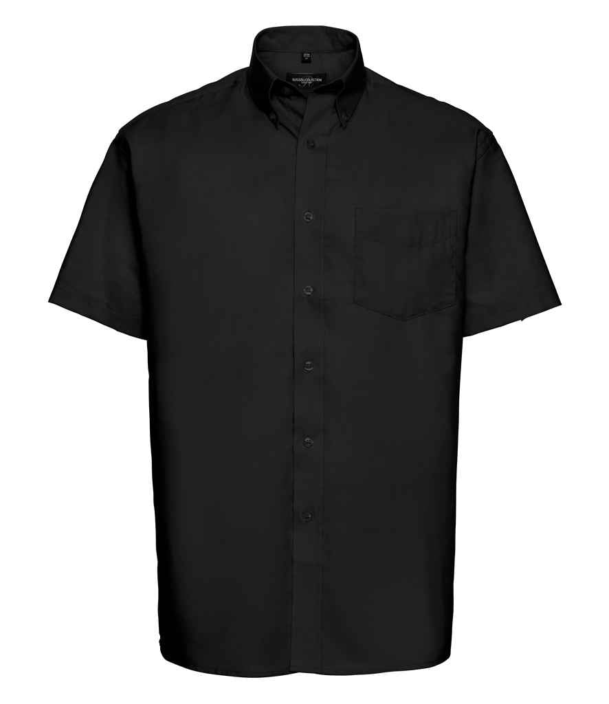 Russell Athletic Collection Short Sleeve Easy Care Oxford Shirt in Black