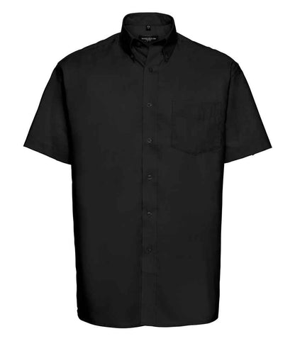 Russell Athletic Collection Short Sleeve Easy Care Oxford Shirt in Black