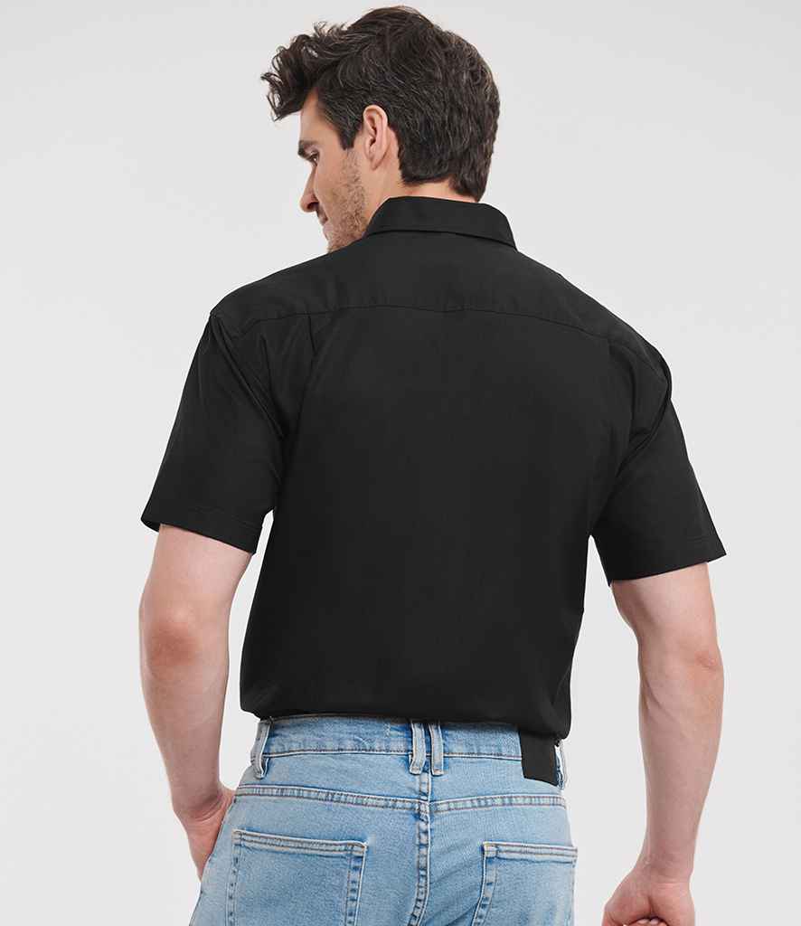 Russell Russell Athletic Collection Short Sleeve Easy Care Oxford Shirt Black