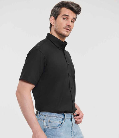 Russell Russell Athletic Collection Short Sleeve Easy Care Oxford Shirt Black