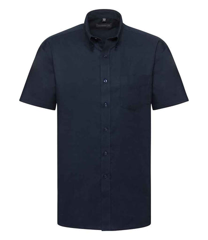 Russell Russell Athletic Collection Short Sleeve Easy Care Oxford Shirt Bright Navy