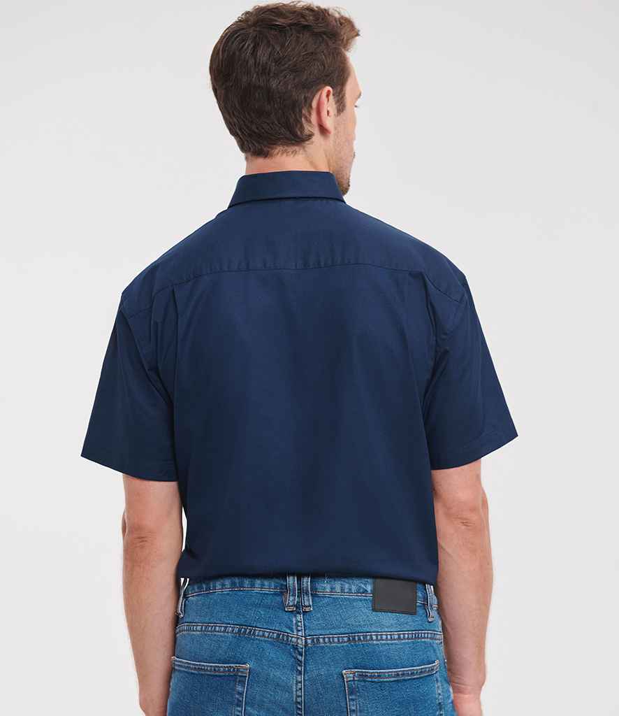 Russell Russell Athletic Collection Short Sleeve Easy Care Oxford Shirt Bright Navy