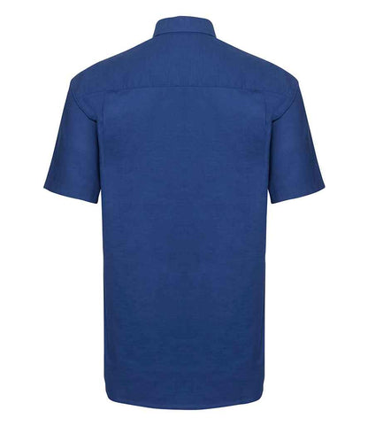 Russell Russell Athletic Collection Short Sleeve Easy Care Oxford Shirt Bright Royal