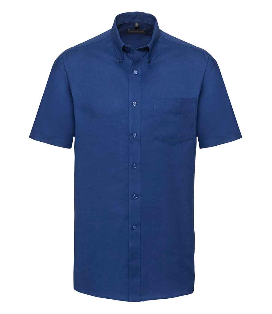 Russell Russell Athletic Collection Short Sleeve Easy Care Oxford Shirt Bright Royal