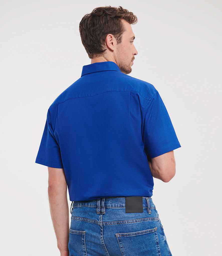 Russell Russell Athletic Collection Short Sleeve Easy Care Oxford Shirt Bright Royal