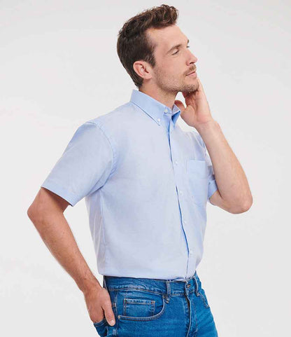 Russell Russell Athletic Collection Short Sleeve Easy Care Oxford Shirt Oxford Blue