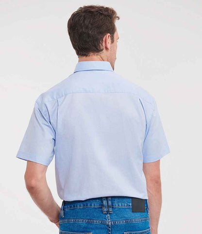 Russell Russell Athletic Collection Short Sleeve Easy Care Oxford Shirt Oxford Blue