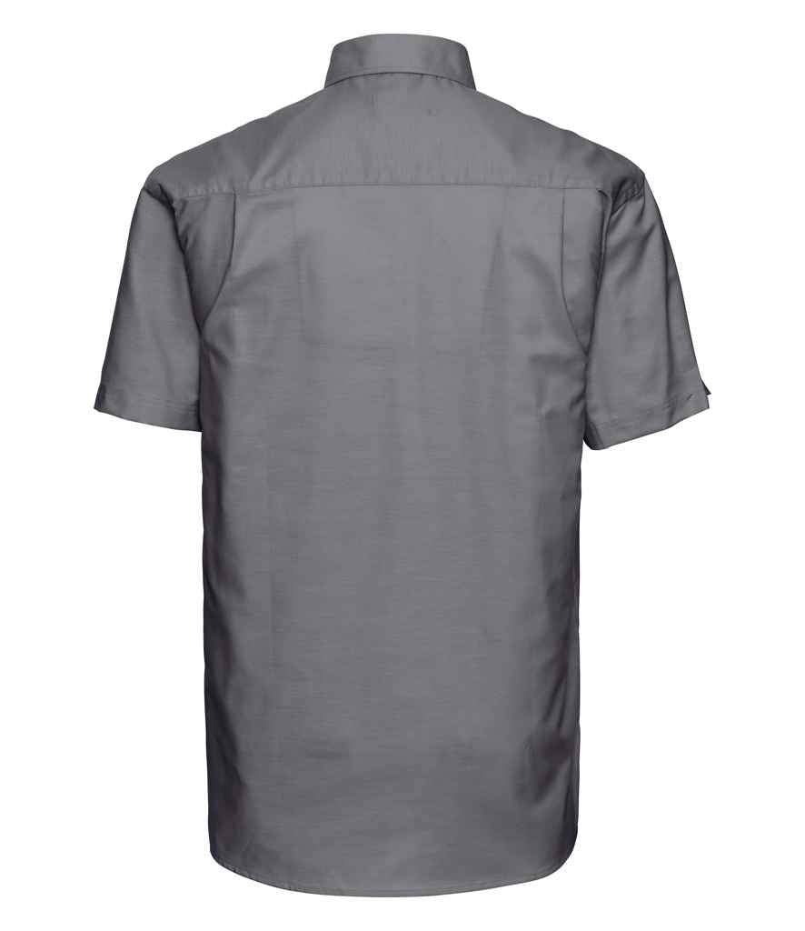 Russell Russell Athletic Collection Short Sleeve Easy Care Oxford Shirt Silver