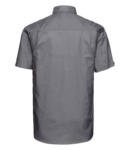Russell Russell Athletic Collection Short Sleeve Easy Care Oxford Shirt Silver