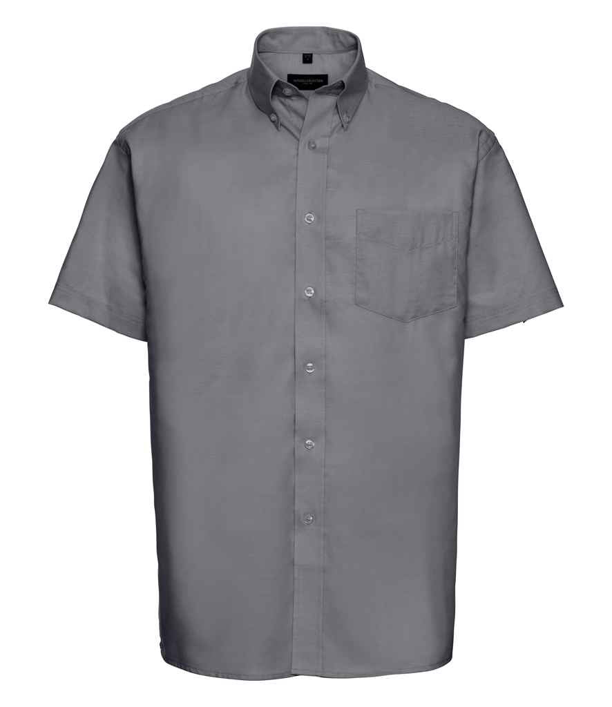 Russell Russell Athletic Collection Short Sleeve Easy Care Oxford Shirt Silver