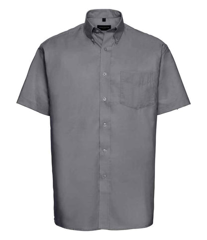 Russell Russell Athletic Collection Short Sleeve Easy Care Oxford Shirt Silver