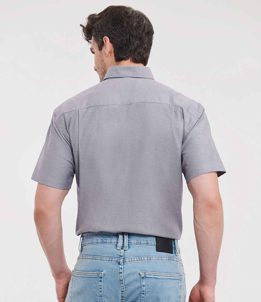 Russell Russell Athletic Collection Short Sleeve Easy Care Oxford Shirt Silver