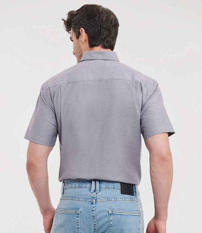 Russell Russell Athletic Collection Short Sleeve Easy Care Oxford Shirt Silver