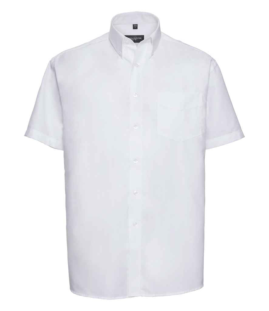 Russell Russell Athletic Collection Short Sleeve Easy Care Oxford Shirt White