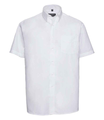 Russell Russell Athletic Collection Short Sleeve Easy Care Oxford Shirt White