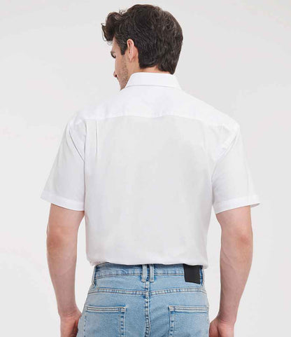 Russell Russell Athletic Collection Short Sleeve Easy Care Oxford Shirt White