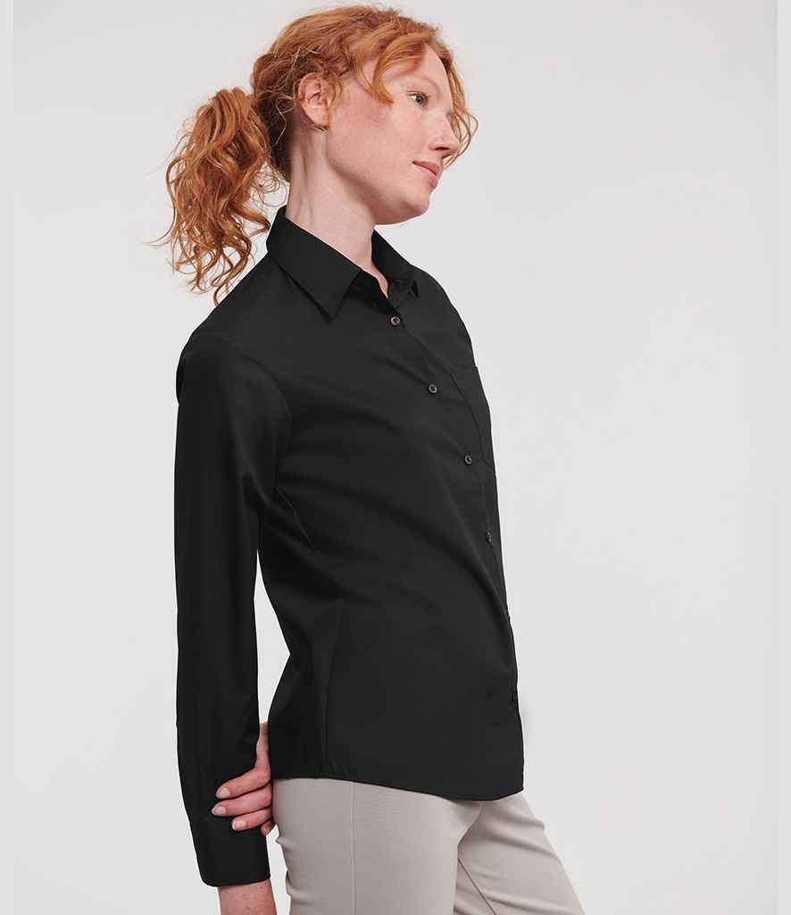 Russell Russell Athletic Collection Ladies Long Sleeve Easy Care Poplin Shirt