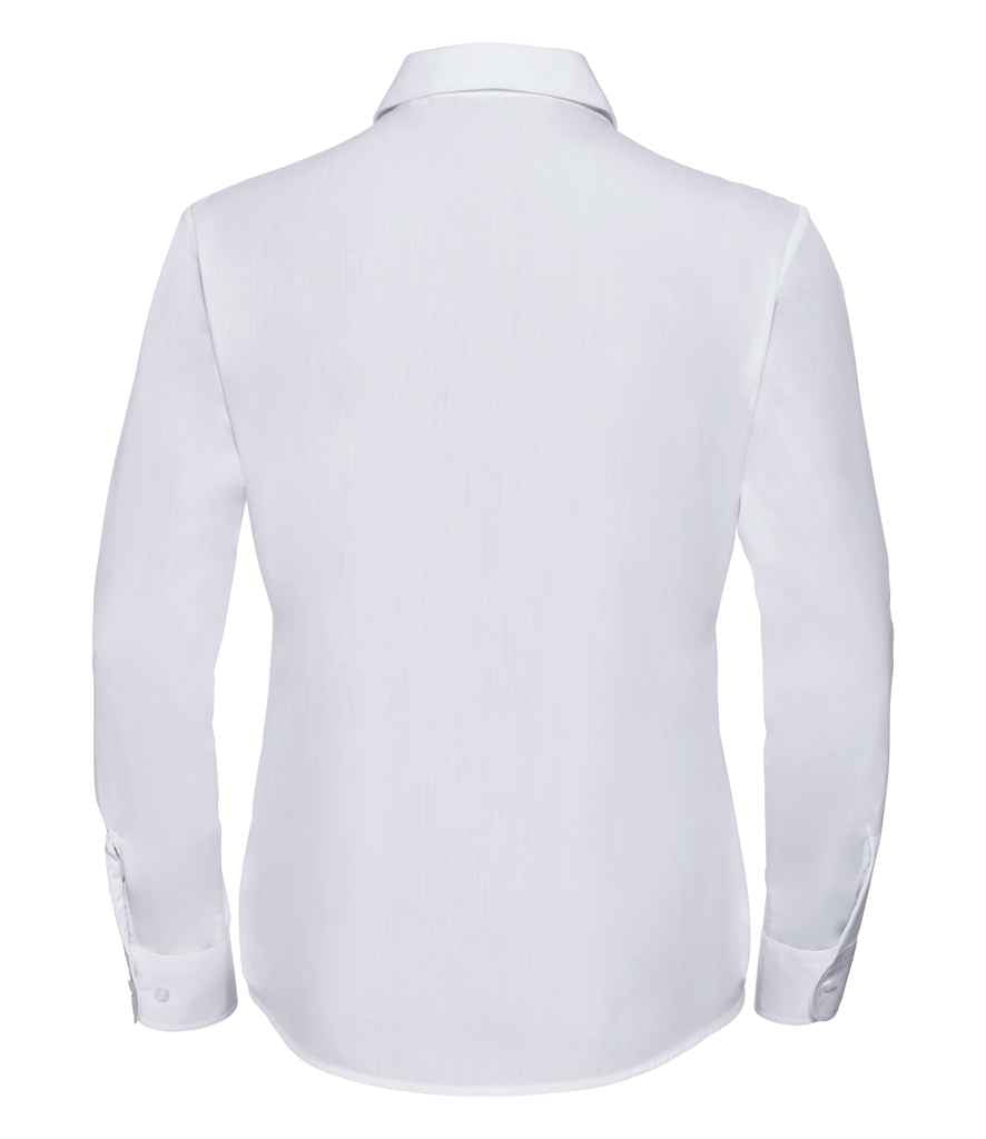 Russell Russell Athletic Collection Ladies Long Sleeve Easy Care Poplin Shirt White