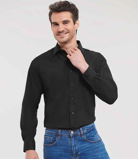 Russell Russell Athletic Collection Long Sleeve Easy Care Poplin Shirt