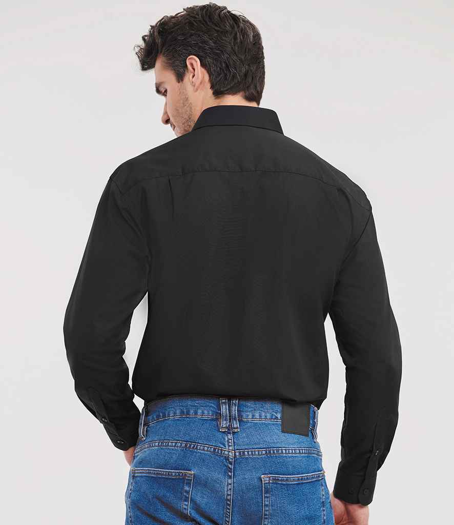 Russell Russell Athletic Collection Long Sleeve Easy Care Poplin Shirt Black