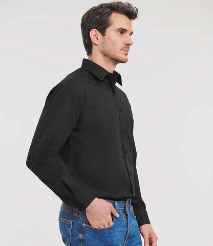 Russell Russell Athletic Collection Long Sleeve Easy Care Poplin Shirt Black