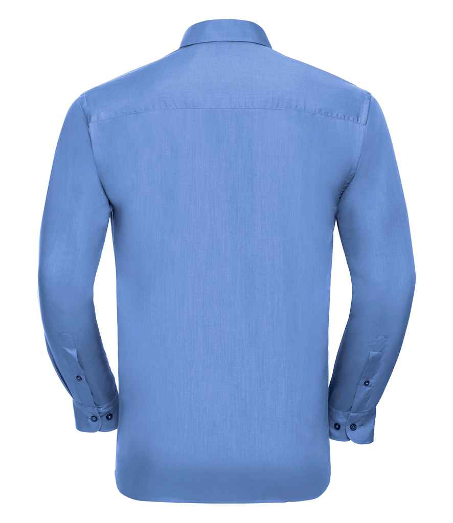 Russell Russell Athletic Collection Long Sleeve Easy Care Poplin Shirt Corporate Blue