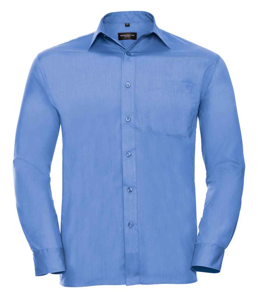 Russell Russell Athletic Collection Long Sleeve Easy Care Poplin Shirt Corporate Blue