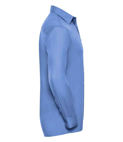 Russell Russell Athletic Collection Long Sleeve Easy Care Poplin Shirt Corporate Blue