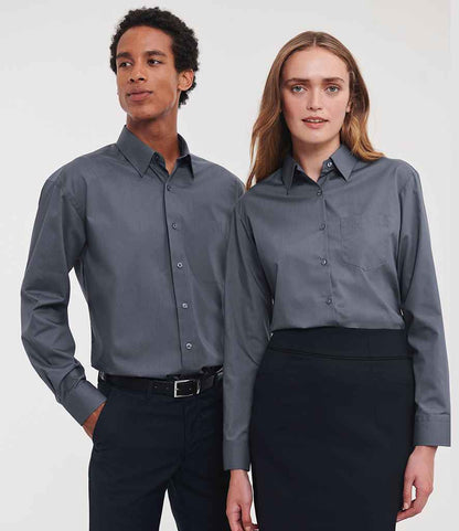 Russell Athletic Collection Long Sleeve Easy Care Poplin Shirt