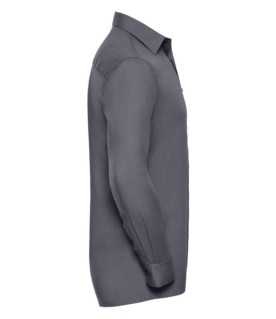 Russell Russell Athletic Collection Long Sleeve Easy Care Poplin Shirt Convoy Grey