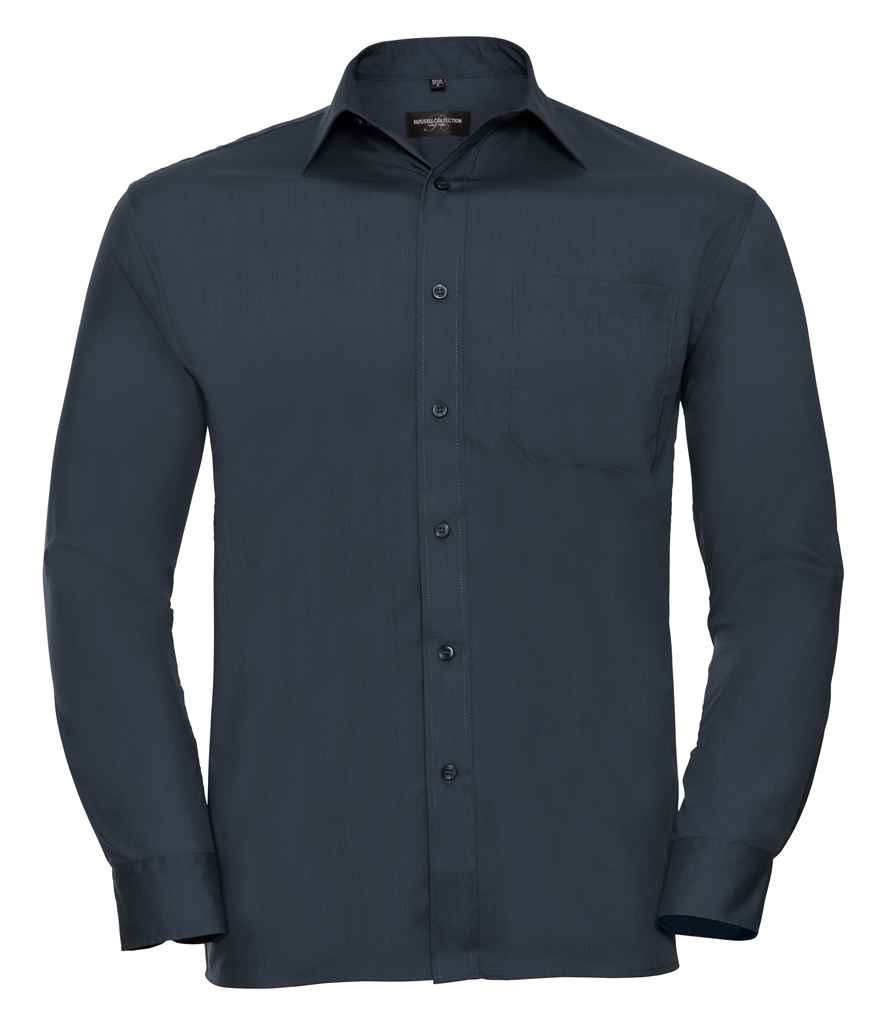 Russell Russell Athletic Collection Long Sleeve Easy Care Poplin Shirt French Navy