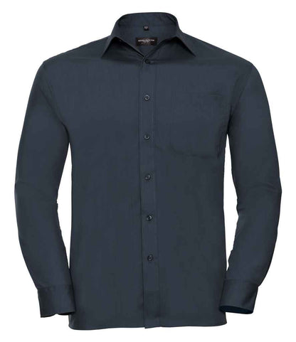 Russell Russell Athletic Collection Long Sleeve Easy Care Poplin Shirt French Navy
