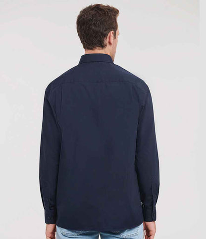Russell Russell Athletic Collection Long Sleeve Easy Care Poplin Shirt French Navy