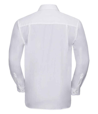 Russell Russell Athletic Collection Long Sleeve Easy Care Poplin Shirt White