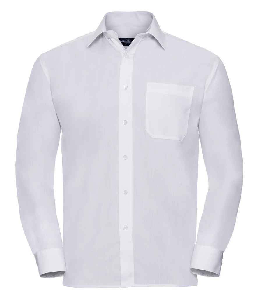 Russell Russell Athletic Collection Long Sleeve Easy Care Poplin Shirt White