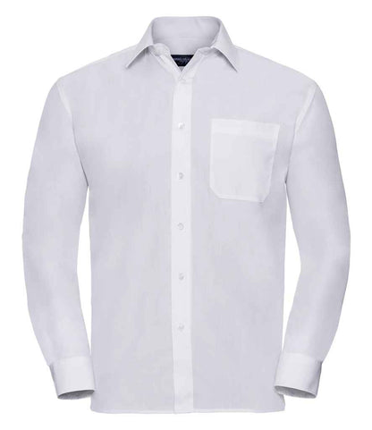 Russell Russell Athletic Collection Long Sleeve Easy Care Poplin Shirt White