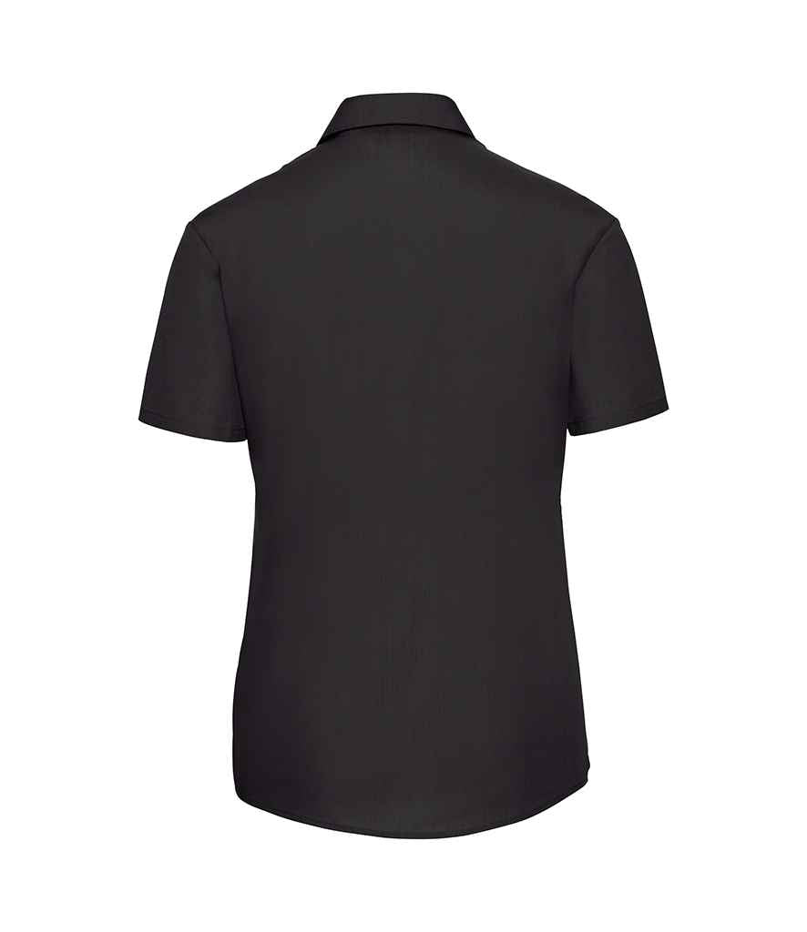 Russell Russell Athletic Collection Ladies Short Sleeve Easy Care Poplin Shirt Black