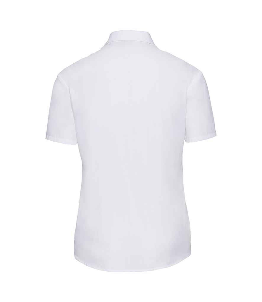 Russell Russell Athletic Collection Ladies Short Sleeve Easy Care Poplin Shirt White
