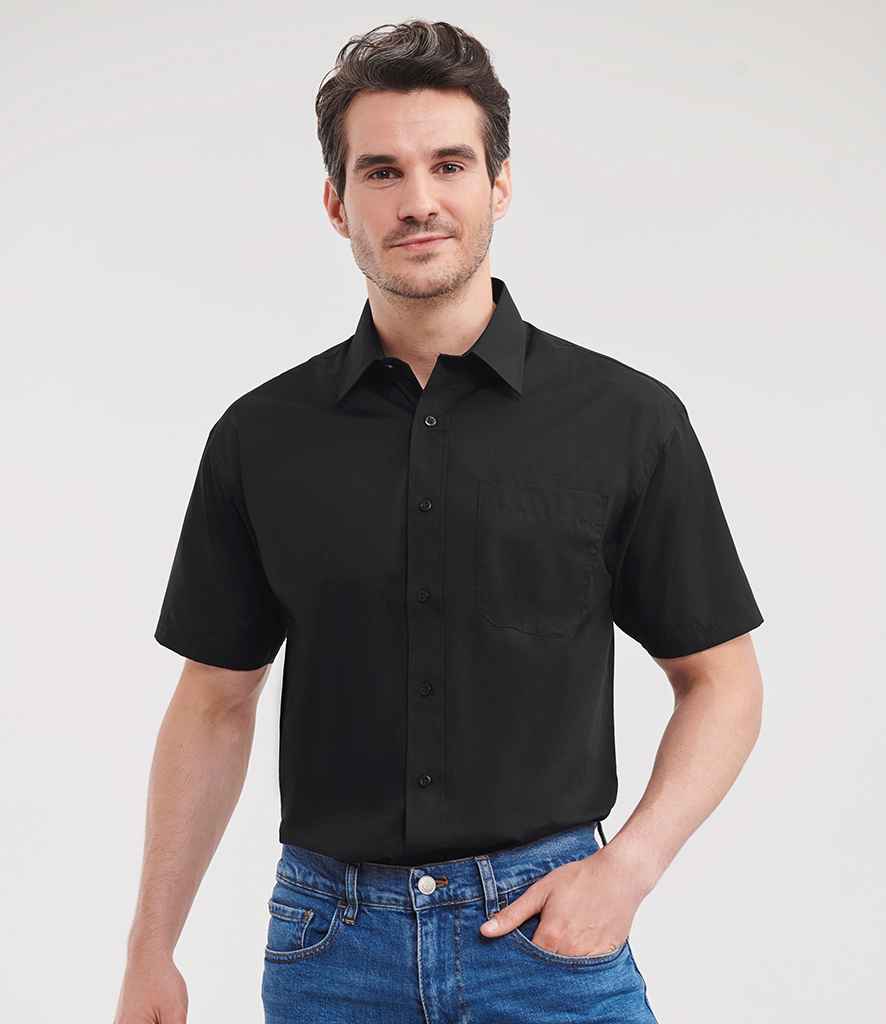 Russell Russell Athletic Collection Short Sleeve Easy Care Poplin Shirt Black