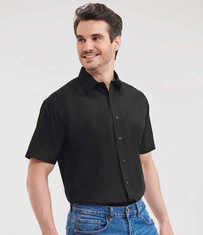 Russell Russell Athletic Collection Short Sleeve Easy Care Poplin Shirt Black