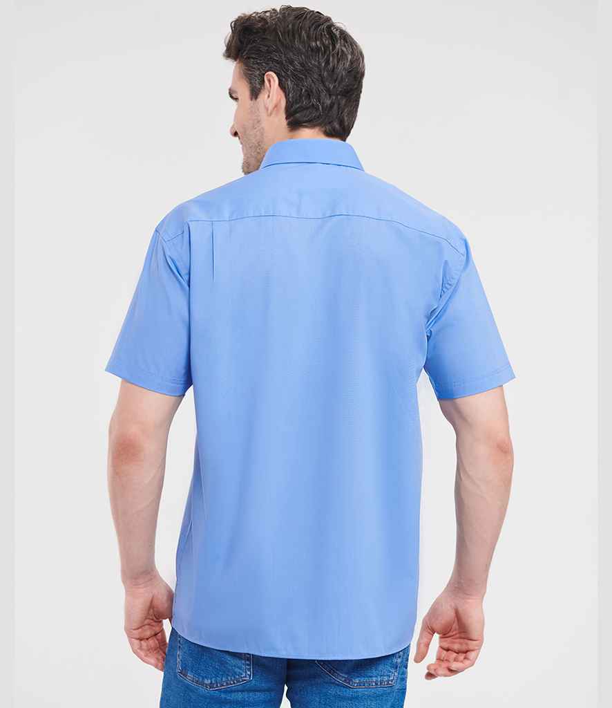 Russell Russell Athletic Collection Short Sleeve Easy Care Poplin Shirt Corporate Blue