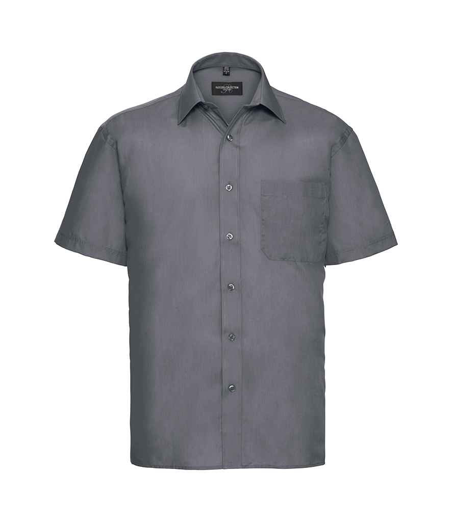 Russell Russell Athletic Collection Short Sleeve Easy Care Poplin Shirt Convoy Grey
