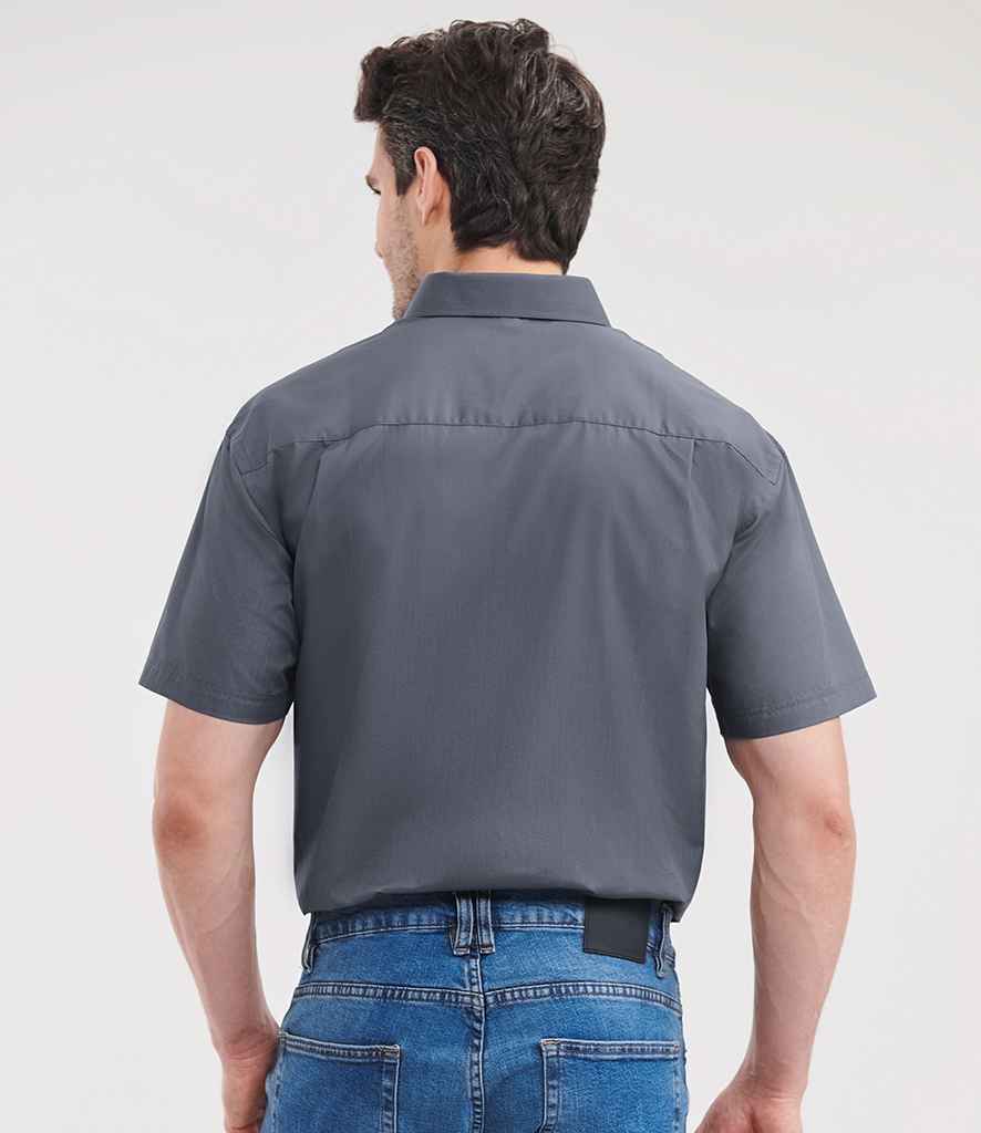 Russell Russell Athletic Collection Short Sleeve Easy Care Poplin Shirt Convoy Grey