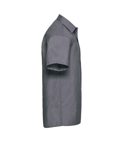 Russell Russell Athletic Collection Short Sleeve Easy Care Poplin Shirt Convoy Grey