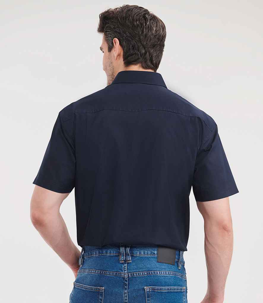 Russell Russell Athletic Collection Short Sleeve Easy Care Poplin Shirt French Navy