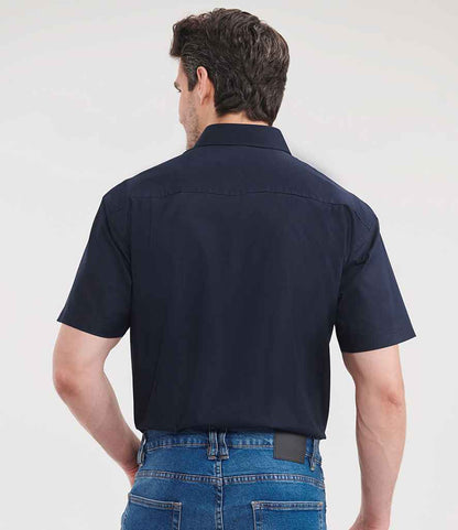 Russell Russell Athletic Collection Short Sleeve Easy Care Poplin Shirt French Navy