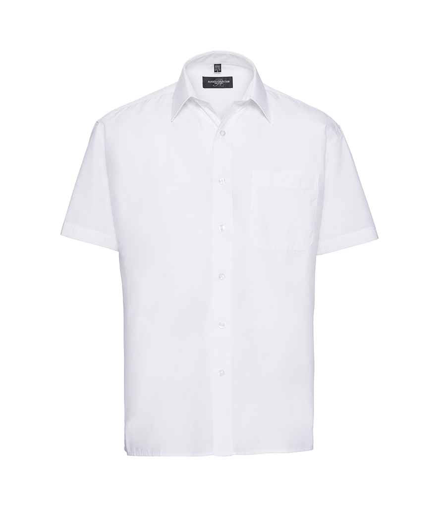 Russell Russell Athletic Collection Short Sleeve Easy Care Poplin Shirt White