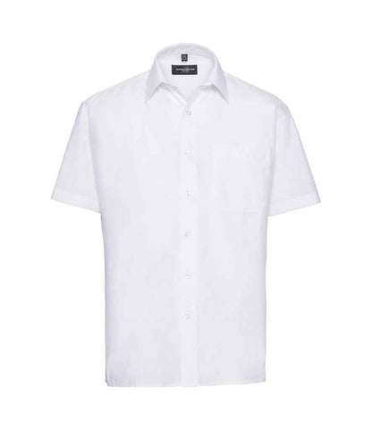 Russell Russell Athletic Collection Short Sleeve Easy Care Poplin Shirt White