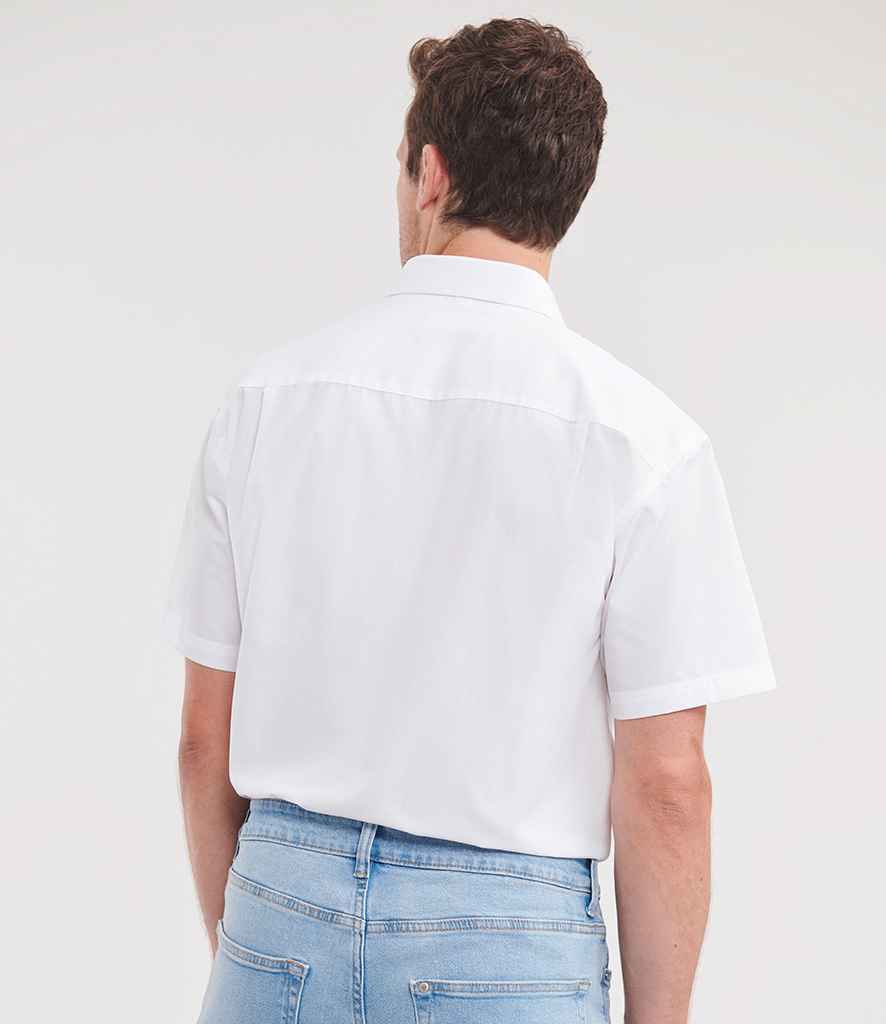 Russell Russell Athletic Collection Short Sleeve Easy Care Poplin Shirt White